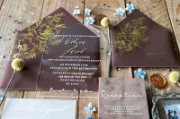 Zaproszenia ślubne na pleksi glamour Fresco nr 2 | Złocone