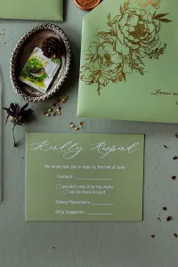 Zaproszenia Ślubne na Pleksi Łuk Złocone - Fresco nr 5