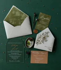 Zaproszenia Ślubne na Pleksi Łuk Złocone | Fresco nr 4