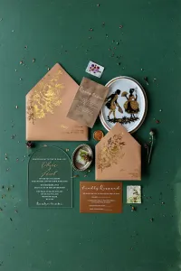 Zaproszenia Ślubne na Pleksi Łuk Złocone | Fresco nr 6