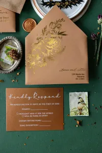 Zaproszenia Ślubne na Pleksi Łuk Złocone | Fresco nr 6