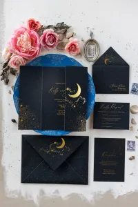 Eleganckie Zaproszenia Ślubne Kosmos | Złocone | Zamów!