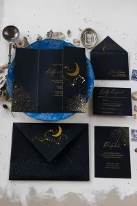 Eleganckie Zaproszenia Ślubne Kosmos | Złocone | Zamów!