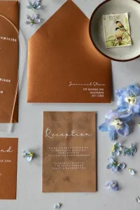 Zaproszenia Ślubne z Pleksi Łukowe Złocone | Luksusowe PR15