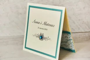 Hochzeitseinladung, Einladungen zu einer eleganten Hochzeit mit Strasssteinen - Mit Spitze Nr. 5 - Smaragd