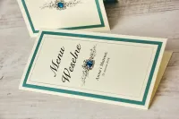 Eleganckie Menu Weselne z Koronką i Cyrkonią | Sklep Online