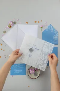 Szklane Zaproszenia Ślubne z Kalką | Eleganckie | PR27