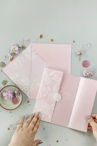 Zaproszenia Ślubne na Szkle z Kwiatami | Amelia-Wedding.pl