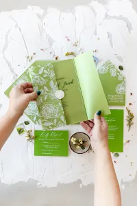 Szklane Zaproszenia Ślubne Botaniczne | Personalizacja | PR30