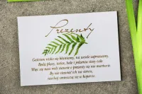 Bilecik do Zaproszeń Ślubnych Paproć Złocony | Wkładki RSVP