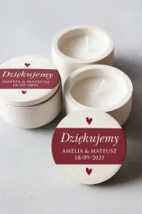 Eleganckie Świeczki Podziękowania dla Gości | Bordowe Kraft 6