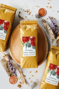 Złota Herbata Podziękowanie dla Gości | Czerwone Kwiaty