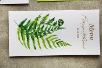 Złocone Menu Weselne z Paprocią | Botaniczne | Cykade nr 11