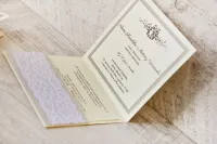 Eleganckie Zaproszenia Ślubne z Koronką i Cyrkonią | Zamów