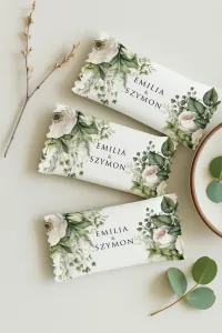 Krówki Ślubne Biała Róża | Personalizowane Podziękowania