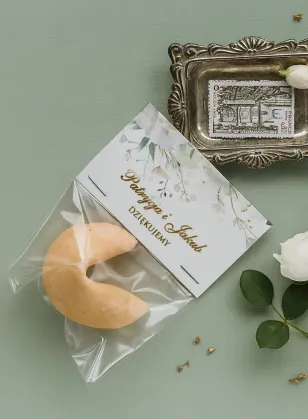 Ciasteczko z wróżbą Złocone | Botaniczny Upominek dla Gości Weselnych | Ruskus nr 6