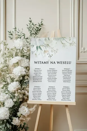Elegancki Plan Stołów Weselnych, Botaniczny Wzór | Ruskus nr 6