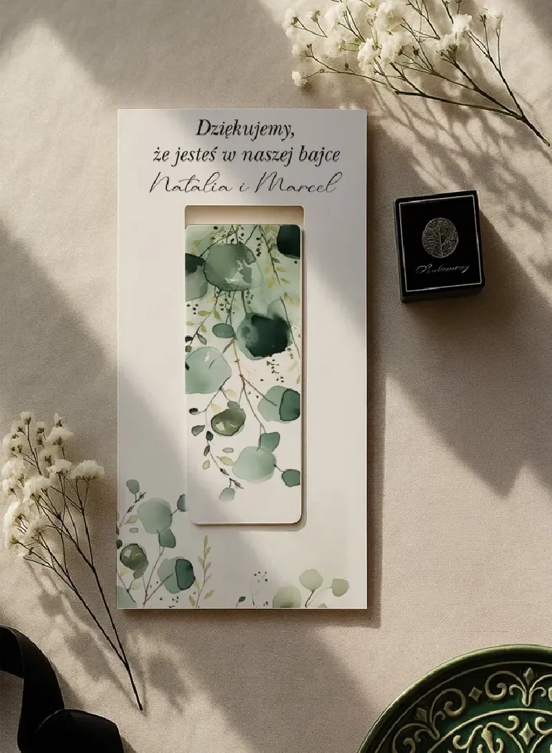 Botaniczna Zakładka Magnetyczna Eukaliptus | Prezent dla Gości Weselnych
