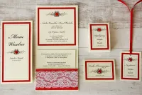 Zaproszenia Ślubne Glamour z Koronką i Cyrkonią | Amelia