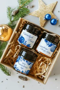 Zestaw Prezentowy 3 Świece Sojowe dla Firm | Upominki Świąteczne z Logo | Box nr 15