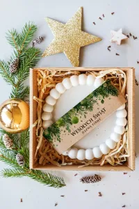 Firmowy Box Prezentowy Świąteczny z Logo | Personalizowana Podstawka z Gipsu | Box nr 24