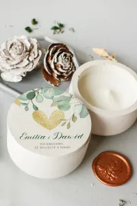 Personalizowane Świeczki Sojowe Eukaliptus | Podziękowania dla Gości