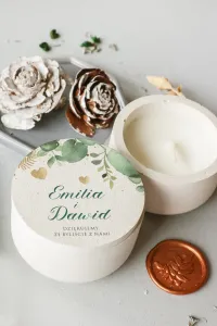 Świeczka Podziękowanie dla Gości Eukaliptus i Złoto | Cejla nr 10