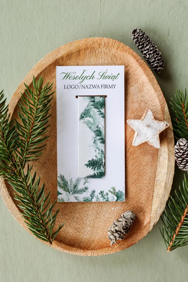 Personalizowana Zakładka Magnetyczna Świąteczna z Logo | Amelia-Wedding.pl
