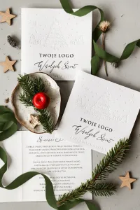 Tłoczone Kartki Świąteczne dla Firm z Logo | Ekologiczne i Eleganckie | TO2