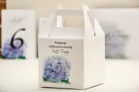 Pudełka na Ciasto Weselne z Hortensją | Amelia-Wedding.pl