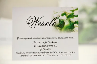 Bilecik do zaproszenia ślubnego - Elegant nr 3 - Białe konwalie