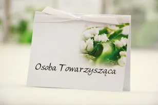 Winietki na stół weselny, ślub - Elegant nr 3 - Biała konwalia - kwiatowe dodatki ślubne