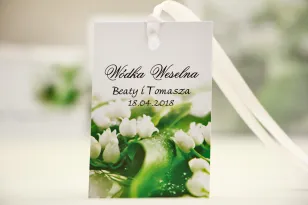 Flaschenanhänger, Hochzeit Wodka, Hochzeit - Elegant nr 3 - weiße Maiglöckchen - florale Hochzeitsaccessoires