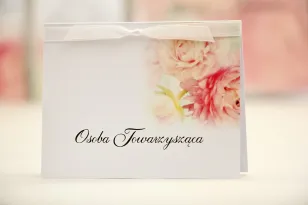 Winietki na stół weselny, ślub - Elegant nr 4 - Pudrowe piwonie - kwiatowe dodatki ślubne