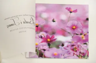Hochzeitseinladung, elegante Hochzeitseinladungen mit Transparentpapier - Elegant No. 5 - Lila Blumen