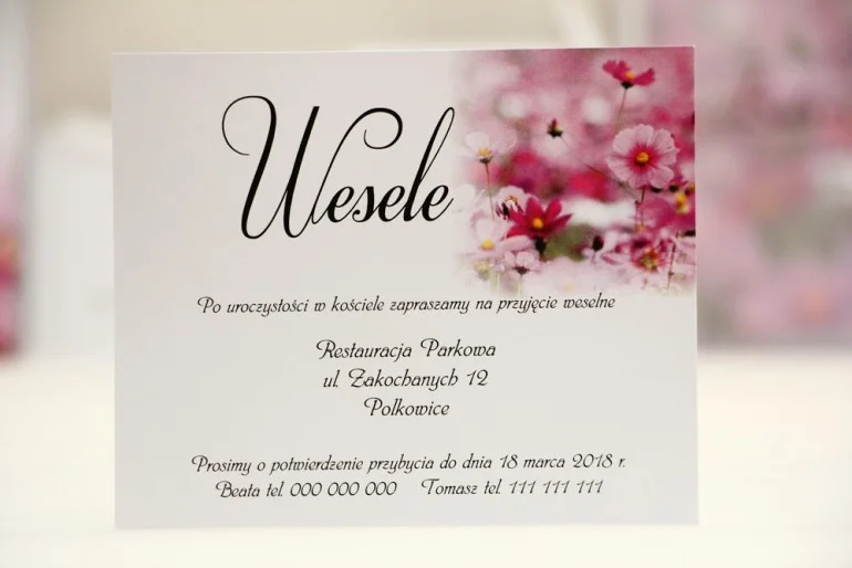 Bilecik do zaproszenia ślubnego - Elegant nr 5 | Amelia-Wedding.pl