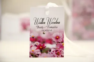 Flaschenanhänger, Hochzeit Wodka, Hochzeit - Elegant nr 5 - Wilde lila Blumen - florale Hochzeitsaccessoires
