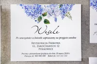 Wkładka do Zaproszeń Ślubnych z Hortensją | Zaprojektuj Online
