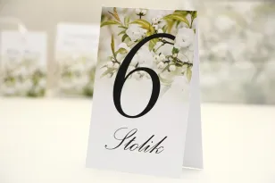 Tischnummern, Hochzeitstisch, Hochzeit - Elegant nr 6 - Weiße Blumen - Blumen Hochzeitszubehör