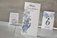 Menu Weselne Pistacjowe Kwiaty | Eleganckie Menu na Stół