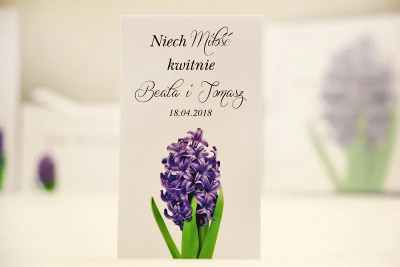 Podziękowania dla Gości weselnych - nasiona Niezapominajki - Elegant nr 7 - Fioletowy hiacynt - kwiatowe dodatki ślubne Podziękowania dla Gości weselnych - nasiona Niezapominajki - Elegant nr 7 - Fioletowy hiacynt - kwiatowe dodatki ślubne