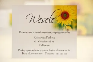 Einladungskarte 120 x 98 mm Hochzeitsgeschenke Hochzeit - Elegant nr 8 - Sommer Sonnenblumen