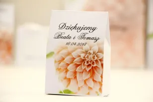 Bonbonschachtel, dank Hochzeitsgästen - Elegant No. 9 - Lachsdahlien - Blumen Hochzeitsaccessoires