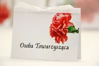 Winietki Ślubne Różowy Goździk z Tasiemką | Elegant nr 10