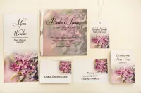 Zaproszenia ślubne z kalką i fioletowym bzem | Elegant 11