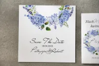 Save The Date Błękitne Hortensje | Zawiadomienie o Ślubie