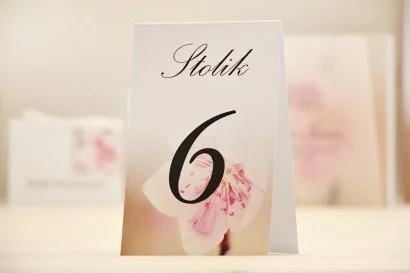 Numery stolików - Elegant nr 12 - Kwiaty wiśni - dodatki ślubne