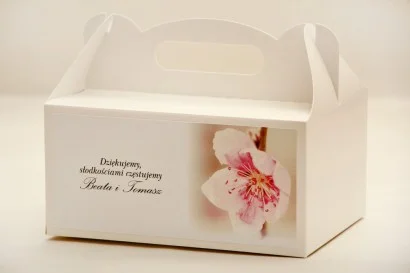 Prostokątne pudełko na ciasto - Elegant nr 12 - dodatki ślubne