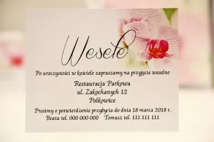 Einladungskarte 120 x 98 mm Hochzeitsgeschenke Hochzeit - Elegant Nr. 13 - Rosa Orchideen