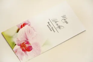 Hochzeitsmenü, Hochzeitstisch - Elegant Nr. 13 - Rosa Orchideen - Elegante Blumenmuster - Hochzeitsaccessoires